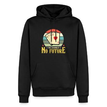 Classic Blackjack No Gamble No Future Retro Dealer - Men’s Premium Organic Hoodie - black - Front - Nico (187cm)