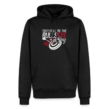 Darts They Call Me The Bullseye Darter Dart Player - Männer Premium Bio Hoodie - Schwarz - Vorne - Nico (187cm)