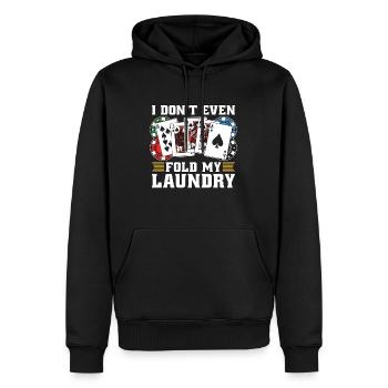 Blackjack classique Je ne plie même pas mon jeu de cartes - Sweat à capuche Premium bio Homme - noir - Devant - Nico (187cm)