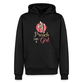 Le clergé prêche comme une fille Pasteur de la congrégation - Sweat à capuche Premium bio Homme - noir - Devant - Nico (187cm)