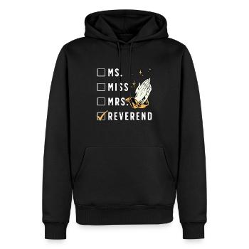 Clergé Mme Mlle Mme Révérende Pasteur Ecclésiastique - Sweat à capuche Premium bio Homme - noir - Devant - Nico (187cm)