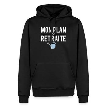 Mon plan de retraite meilleur jardinier humour - Sweat à capuche Premium bio Homme - noir - Devant - Nico (187cm)