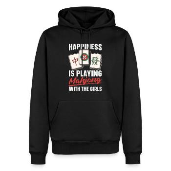 Mahjong Happiness Is Playing Mahjong Game Night - Männer Premium Bio Hoodie - Schwarz - Vorne - Nico (187cm)