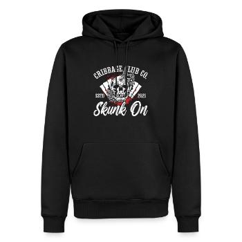Cribbage Club Co. Skunk On Card Game Playing Cards - Männer Premium Bio Hoodie - Schwarz - Vorne - Nico (187cm)