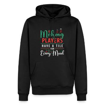 Les joueurs de Mahjong ont une tuile pour chaque jeu de société - Sweat à capuche Premium bio Homme - noir - Devant - Nico (187cm)