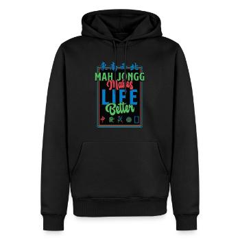 Mah Jongg Makes Life Better Loves Chinese Mahjong - Männer Premium Bio Hoodie - Schwarz - Vorne - Nico (187cm)