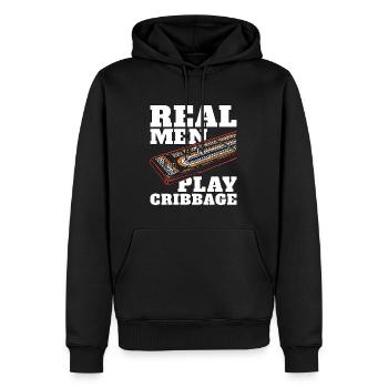 Cribbage Real Men Play Cribbage Loves Board Game - Sweat à capuche Premium bio Homme - noir - Devant - Nico (187cm)