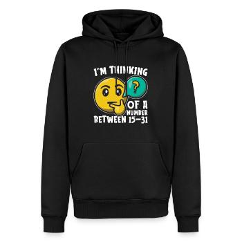 Cribbage Je pense à un certain nombre de cartes à jouer - Sweat à capuche Premium bio Homme - noir - Devant - Nico (187cm)