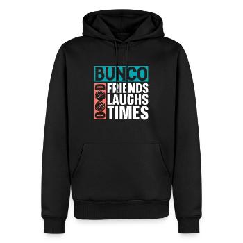 Bunco Good Friends Good Laughs Good Party Game - Männer Premium Bio Hoodie - Schwarz - Vorne - Nico (187cm)