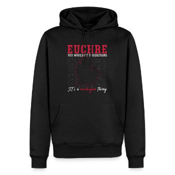 Euchre Vous ne comprendriez pas Aime les jeux de cartes - Sweat à capuche Premium bio Homme - noir - Devant - Nico (187cm)
