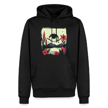 Soleil rouge japonais : l’œil pour la nature - Sweat à capuche Premium bio Homme - noir - Devant - Nico (187cm)