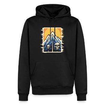Montagnes japonaises Nature : Crâne de tarot d’horreur - Sweat à capuche Premium bio Homme - noir - Devant - Nico (187cm)