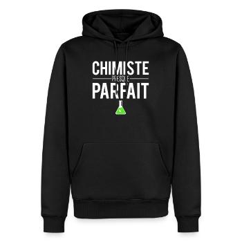Chimiste presque parfait métier profession - Sweat à capuche Premium bio Homme - noir - Devant - Nico (187cm)