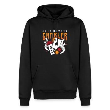 Dés de poker Le joueur aime le jeu de cartes Tirage au sort Poker - Sweat à capuche Premium bio Homme - noir - Devant - Nico (187cm)
