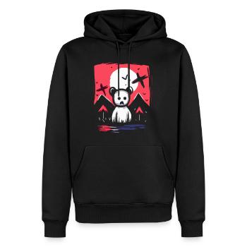 Japan's rote Sonne: Ein seltsamer Spielzeug-Bär - Männer Premium Bio Hoodie - Schwarz - Vorne - Nico (187cm)