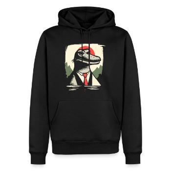 Japanische Rote Sonne und Al Gator Alligator - Männer Premium Bio Hoodie - Schwarz - Vorne - Nico (187cm)