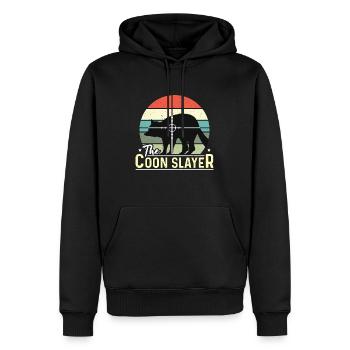 Raccoon Hunting The Coon Slayer Southern Hunting - Männer Premium Bio Hoodie - Schwarz - Vorne - Nico (187cm)