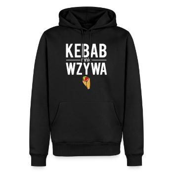 Kebab mnie wzywa polonais humour - Sweat à capuche Premium bio Homme - noir - Devant - Nico (187cm)