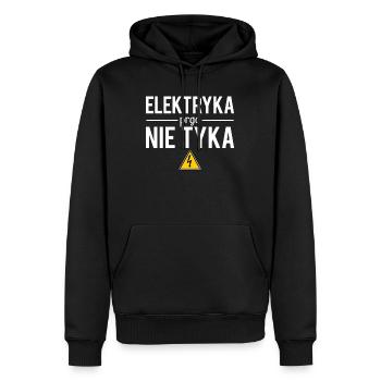 Elektryka prad nie tyka tata elektryk - Sweat à capuche Premium bio Homme - noir - Devant - Nico (187cm)