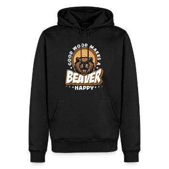 Le barrage de castors Le bon bois rend un castor heureux rongeurs - Sweat à capuche Premium bio Homme - noir - Devant - Nico (187cm)
