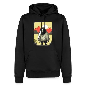 Japanische Rote Sonne, Verrückter Seltsamer Vogel - Männer Premium Bio Hoodie - Schwarz - Vorne - Nico (187cm)