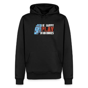 Dominoes Be Happy Jouer Dominoes Loves Jeu de société - Sweat à capuche Premium bio Homme - noir - Devant - Nico (187cm)