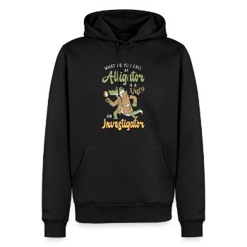 Chasse aux alligators Qu’appelez-vous la chasse au gator - Sweat à capuche Premium bio Homme - noir - Devant - Nico (187cm)