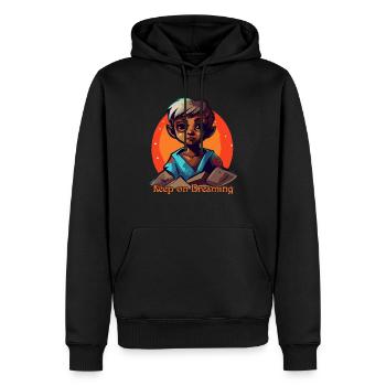 Träume weiter, Dunkles Kimono-Elfen-Mädchen - Männer Premium Bio Hoodie - Schwarz - Vorne - Nico (187cm)