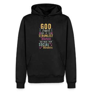 Social Service God Found Some Of The Social Work - Männer Premium Bio Hoodie - Schwarz - Vorne - Nico (187cm)