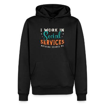 Service social Je travaille dans Consultant en aide sociale - Sweat à capuche Premium bio Homme - noir - Devant - Nico (187cm)