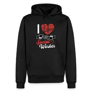 Social Service I Love Being A Social Worker Aide - Männer Premium Bio Hoodie - Schwarz - Vorne - Nico (187cm)