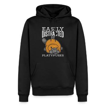 Platypus Easily Distracted By Platypuses Animals - Männer Premium Bio Hoodie - Schwarz - Vorne - Nico (187cm)