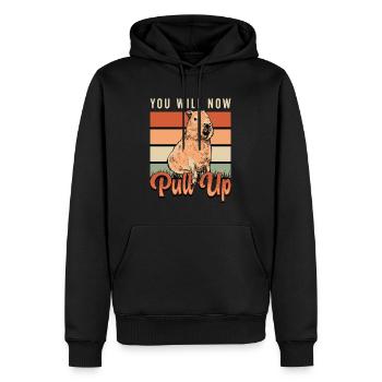 Capybara You Will Now Pull Up Retro Rodent Animals - Männer Premium Bio Hoodie - Schwarz - Vorne - Nico (187cm)