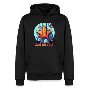 Versteck den Schmerz, kleine Seestern Seeigel - Männer Premium Bio Hoodie - Schwarz - Vorne - Nico (187cm)