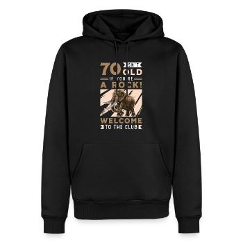 Woolly Mammoth Isn't 70 Old If You're Prehistoric - Männer Premium Bio Hoodie - Schwarz - Vorne - Nico (187cm)