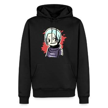 Fille d’anime drôle bizarre - Sweat à capuche Premium bio Homme - noir - Devant - Nico (187cm)