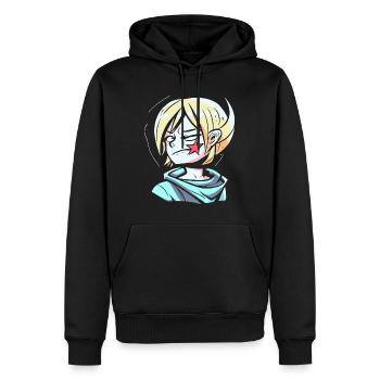 Rencontré par Anime : Manga Anime Girl - Sweat à capuche Premium bio Homme - noir - Devant - Nico (187cm)