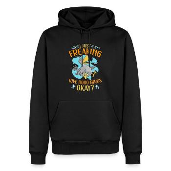 Dodo Bird I Just Freaking Love Dodo Bird Watching - Sweat à capuche Premium bio Homme - noir - Devant - Nico (187cm)