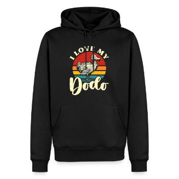 Dodo Bird J’aime mes Dodo Retro Flightless Animals - Sweat à capuche Premium bio Homme - noir - Devant - Nico (187cm)