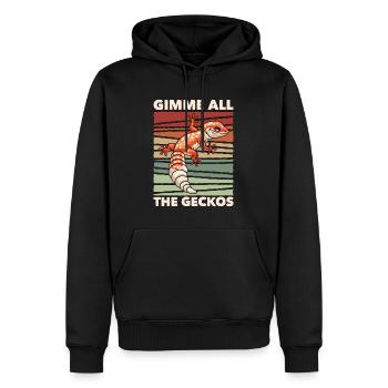 Gecko léopard Gimme Tous les Geckos Reptile Propriétaire - Sweat à capuche Premium bio Homme - noir - Devant - Nico (187cm)