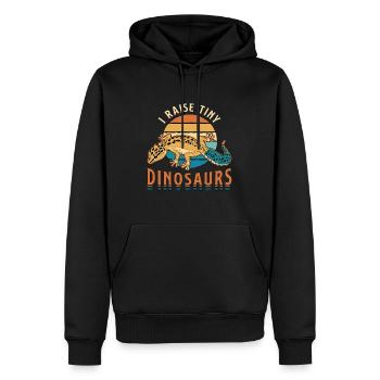 Skinks I Raise Tiny Dinosaurs Retro Exotic Animals - Männer Premium Bio Hoodie - Schwarz - Vorne - Nico (187cm)