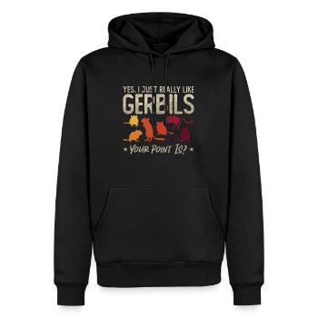 Gerbil Yes I Just Really Like Gerbils Racing Rat - Männer Premium Bio Hoodie - Schwarz - Vorne - Nico (187cm)