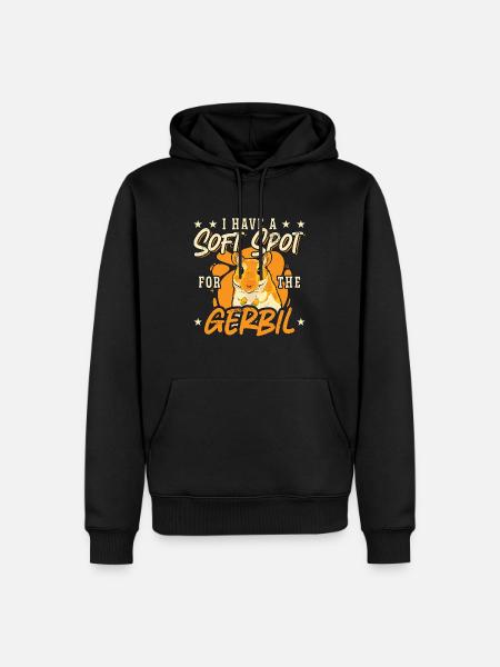 Gerbille J’ai un faible pour le rongeur gerbille - Sweat à capuche Premium bio Homme - noir