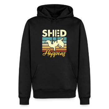Leopard Gecko Shed Happens Retro Herpetologist - Männer Premium Bio Hoodie - Schwarz - Vorne - Nico (187cm)