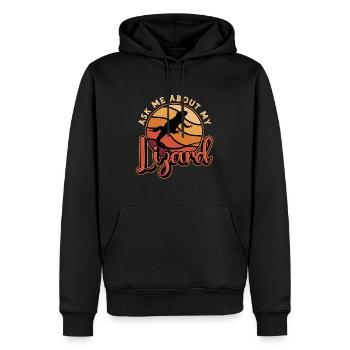 Dragon barbu Posez-moi des questions sur mes reptiles lézards - Sweat à capuche Premium bio Homme - noir - Devant - Nico (187cm)