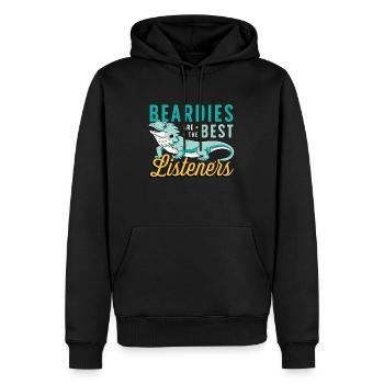 Bearded Dragon Beardies Are The Best Dragon Head - Men’s Premium Organic Hoodie - black - Front - Nico (187cm)