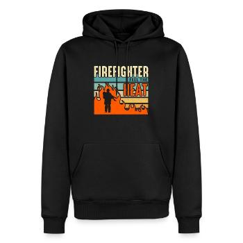 Chief Firefighter Feel The Heat Fire Department - Männer Premium Bio Hoodie - Schwarz - Vorne - Nico (187cm)