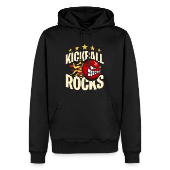 Kickball Rocks Loves Competitive Sports Kick Balls - Männer Premium Bio Hoodie - Schwarz - Vorne - Nico (187cm)