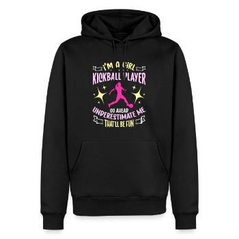 Kickball I'm A Girl Kickball Player Go Kickballer - Männer Premium Bio Hoodie - Schwarz - Vorne - Nico (187cm)