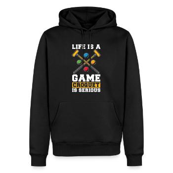 Croquet Life Is A Game Croquet Is Serious Mallet - Männer Premium Bio Hoodie - Schwarz - Vorne - Nico (187cm)
